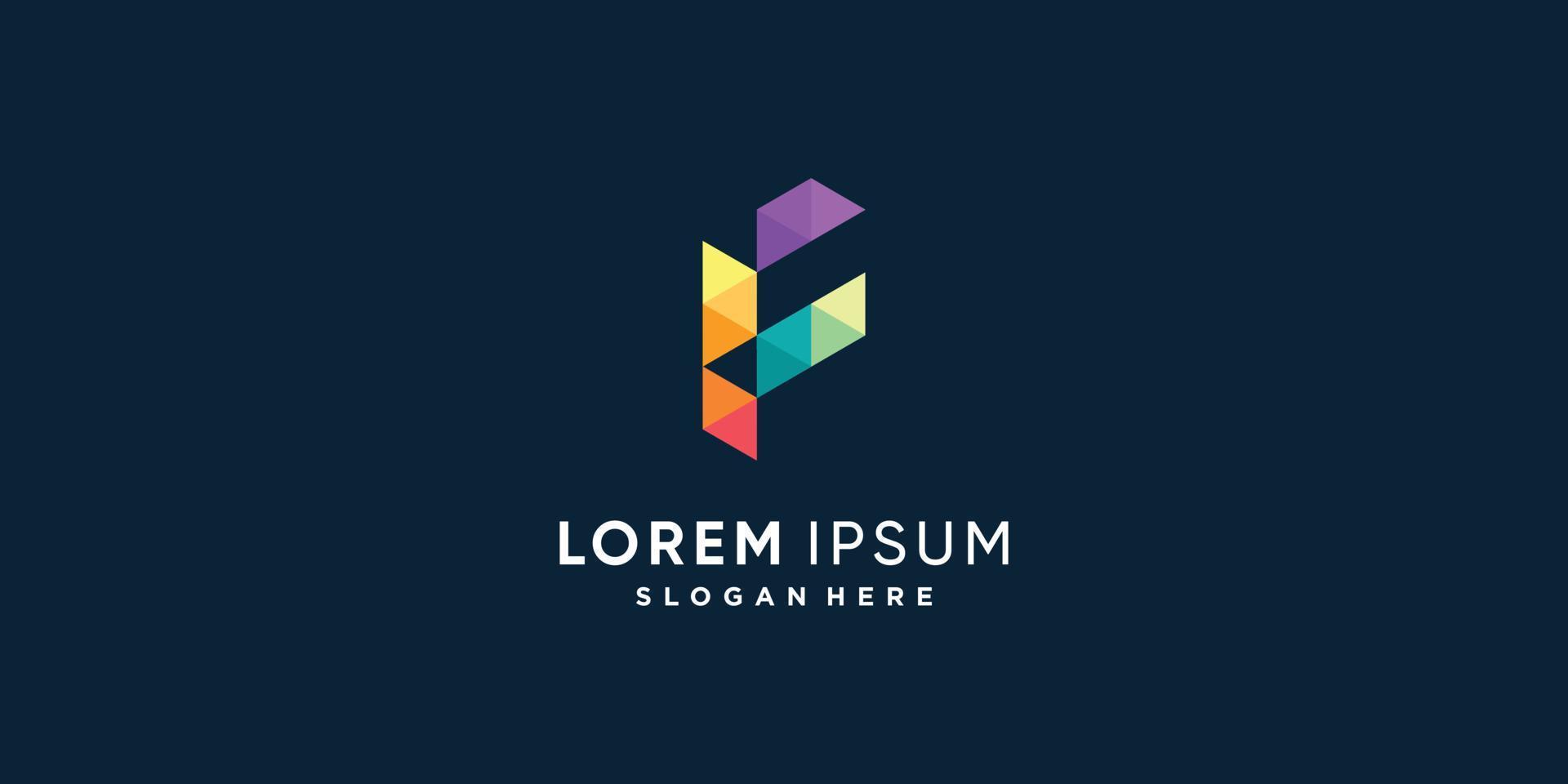 F logo collection with creative element concept Premium Vector part 3