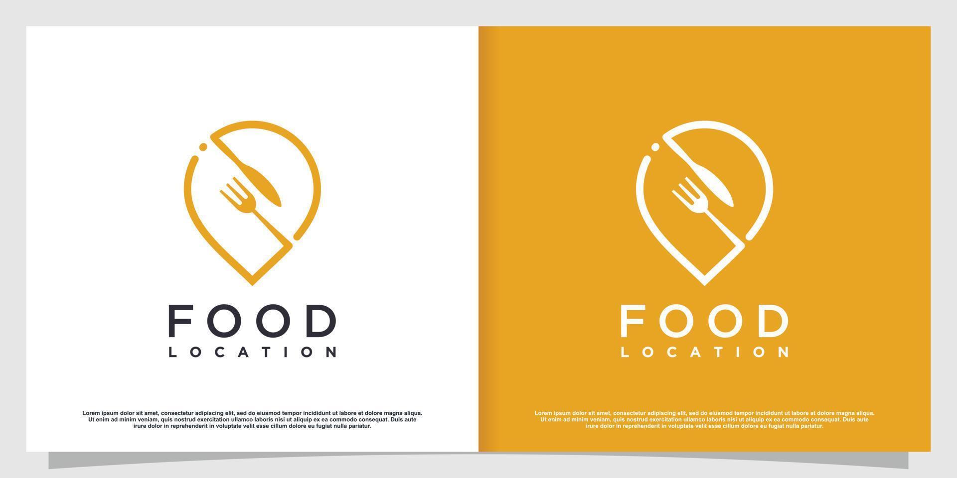 Food location logo with simple and creative element style Premium Vector part 2
