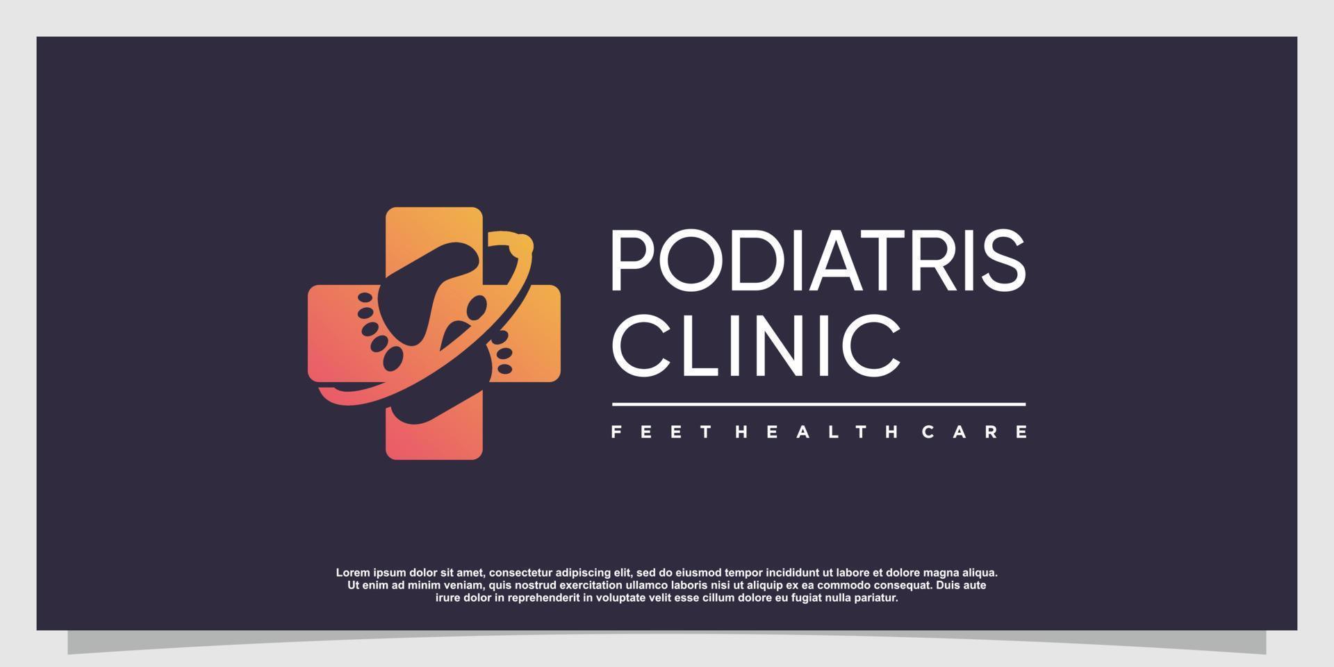 Podiatrist logo with creative element style Premium Vector part 1