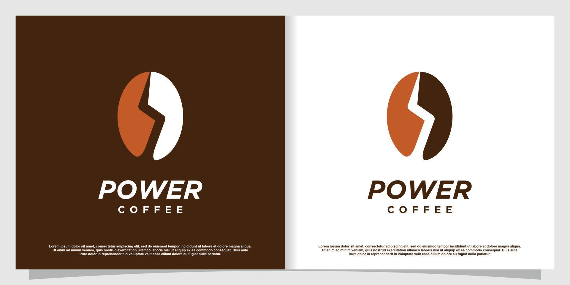 logotipo de café con elemento creativo premium vector parte 1