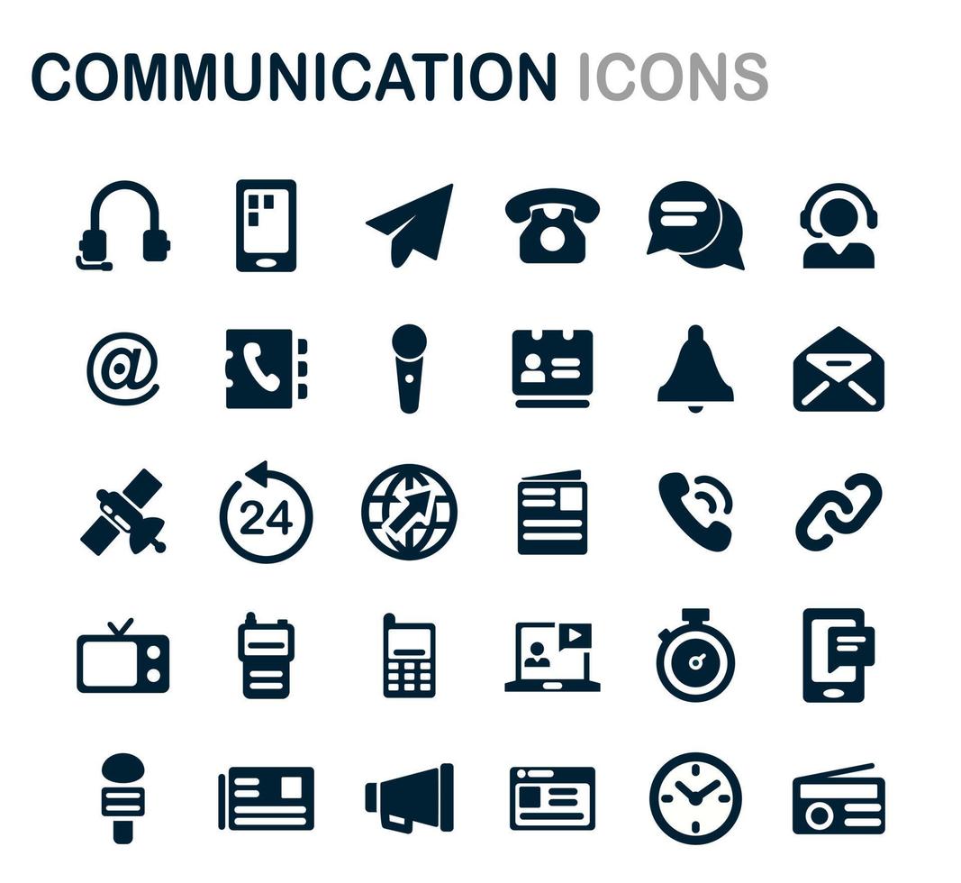 colección de conjuntos de iconos de comunicación, conceptos de diseño gráfico moderno vector