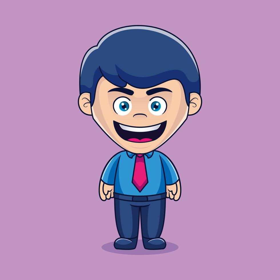 Cute businessman standing cartoon character vector