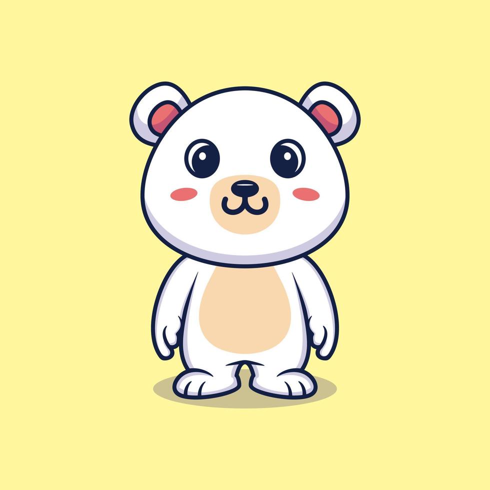 Ilustración de icono de vector de dibujos animados de pie de oso polar lindo. concepto de icono de naturaleza animal vector premium aislado