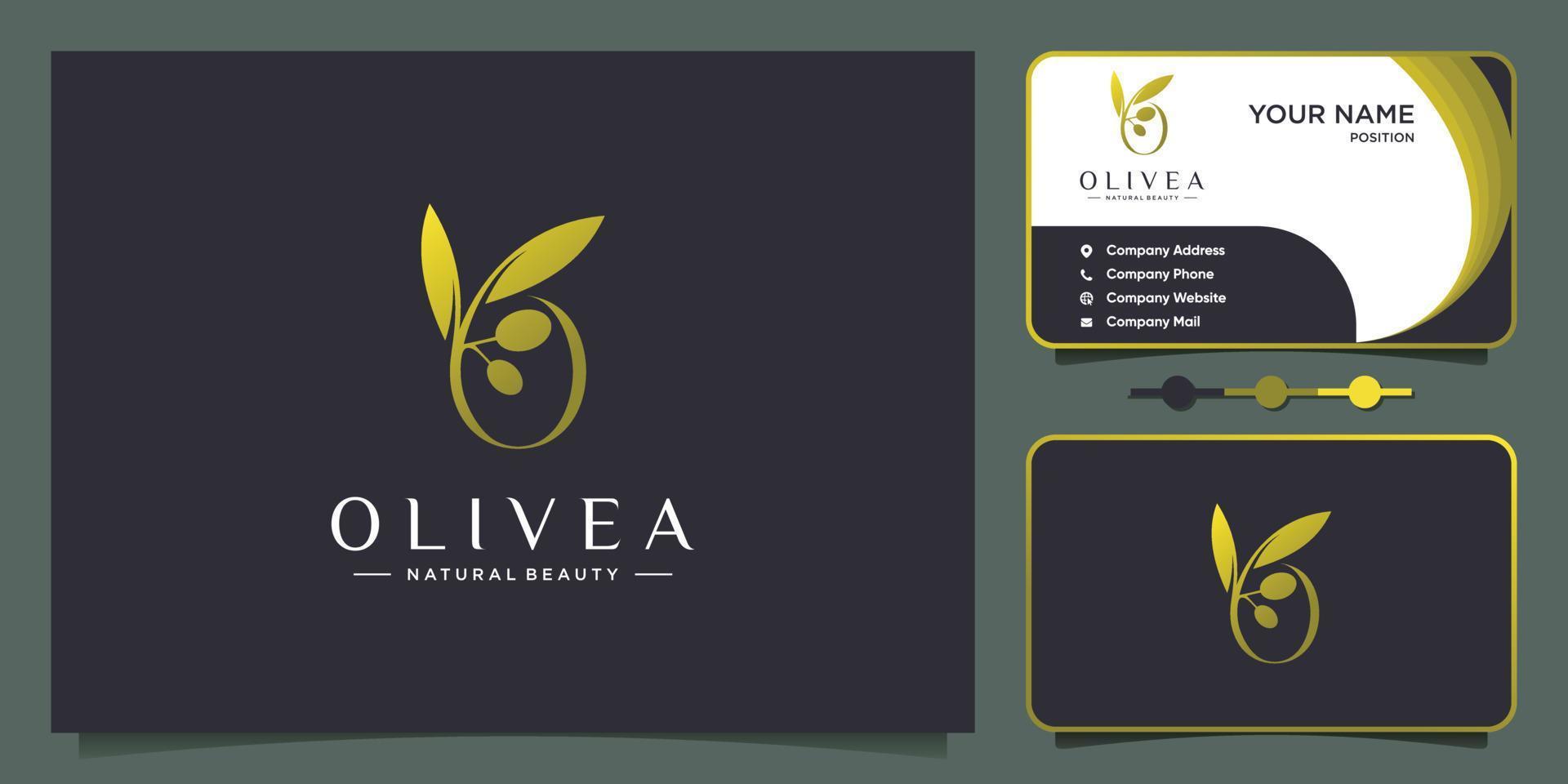 Olive logo concept with modern creative style Premium Vector
