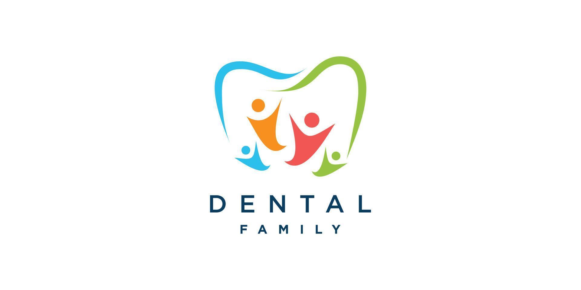 logotipo dental familiar con vector premium de estilo abstracto humano parte 2