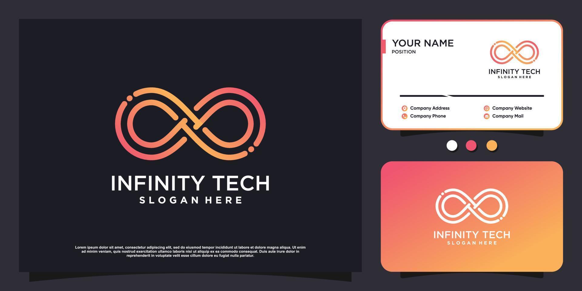 tecnología de logotipo infinito con vector premium de concepto creativo