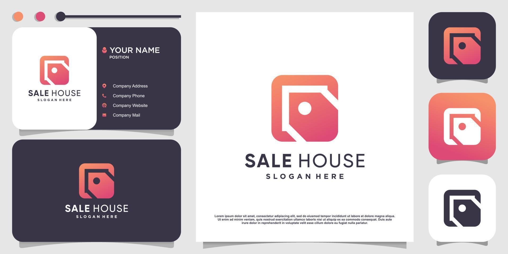 House logo with sale element concept Premium Vector