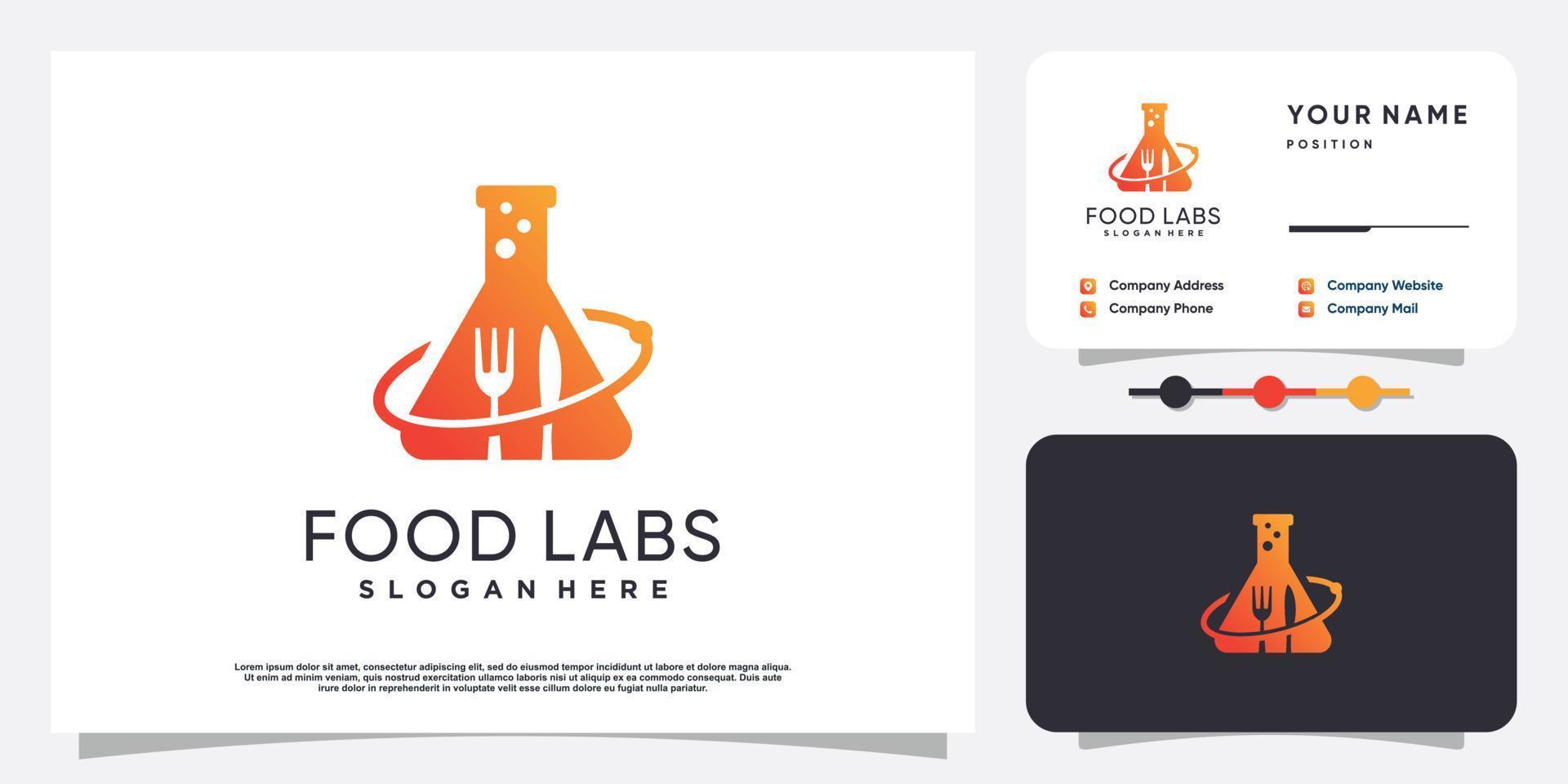 Food labs logo with unique concept Premium Vector