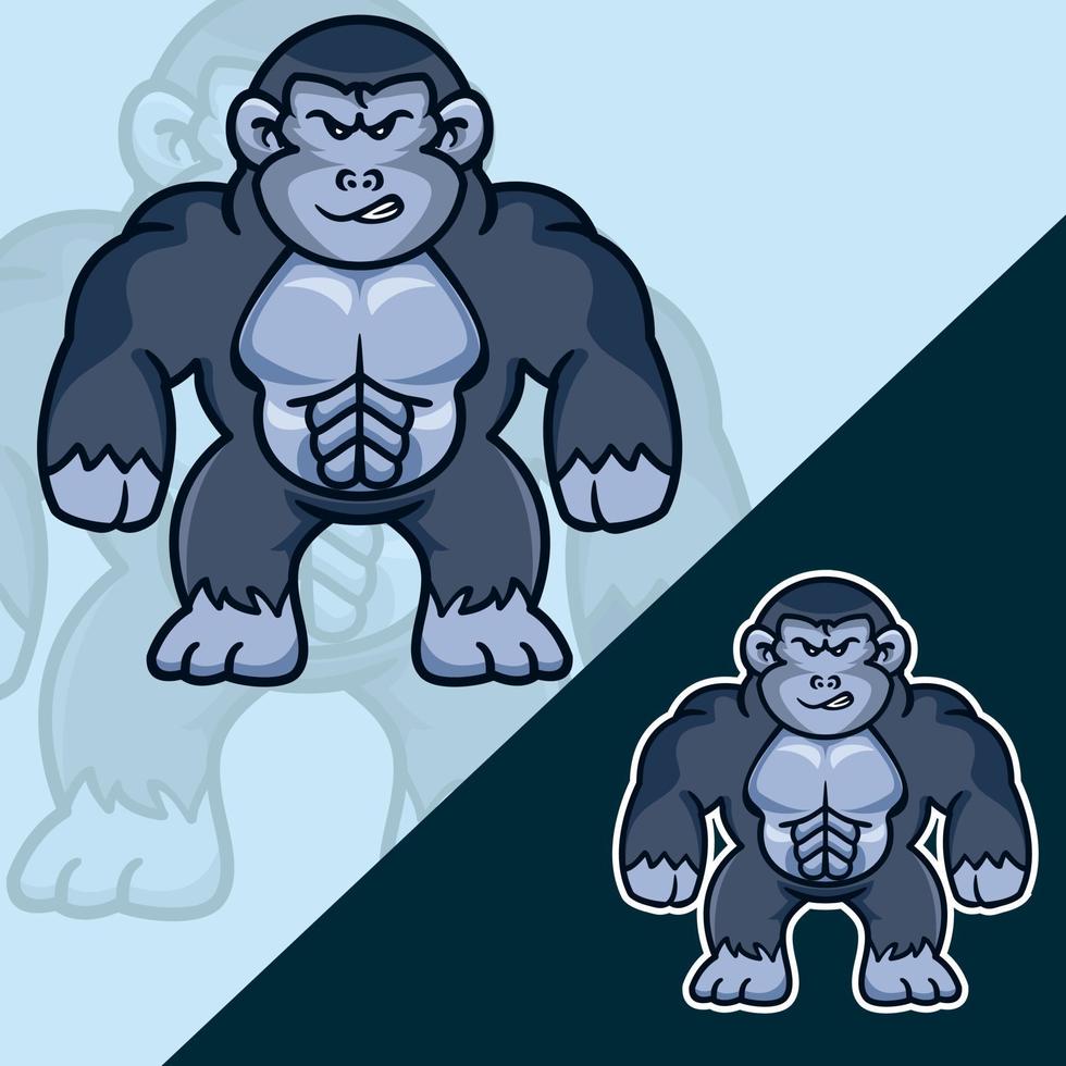 Gorilla mascot logo character premium vector