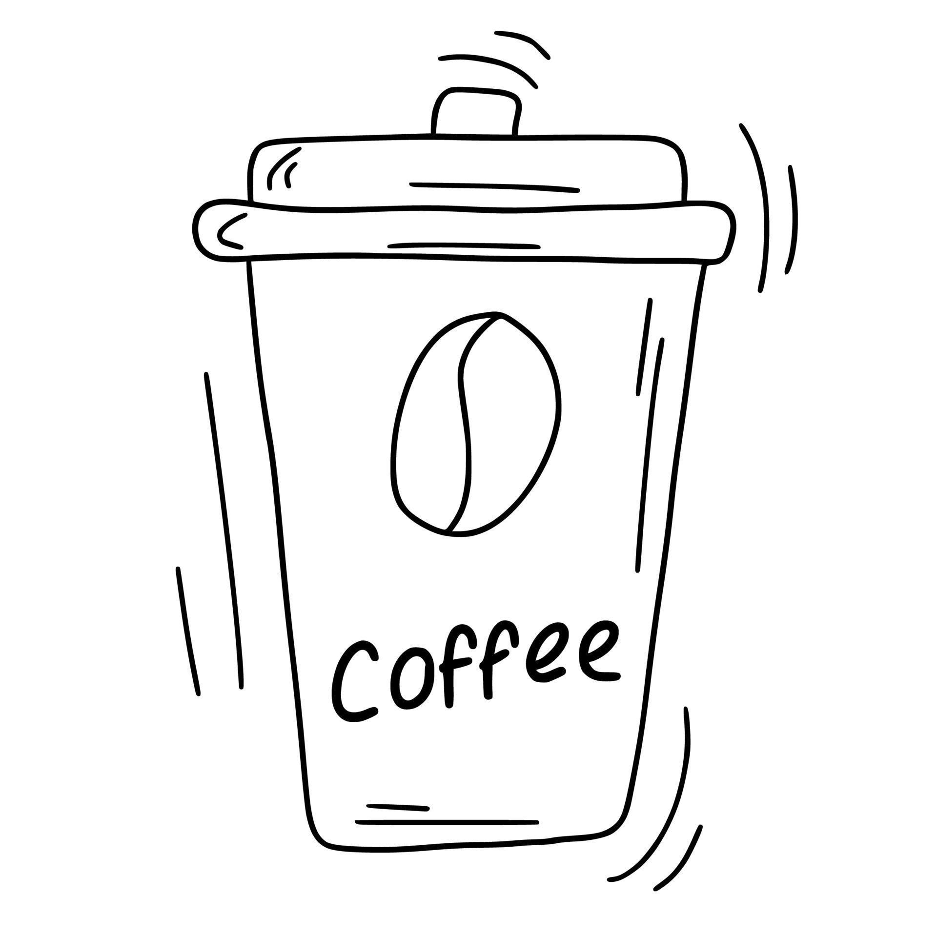 Doodle coffee cup. Vector illustration 9366858 Vector Art at Vecteezy