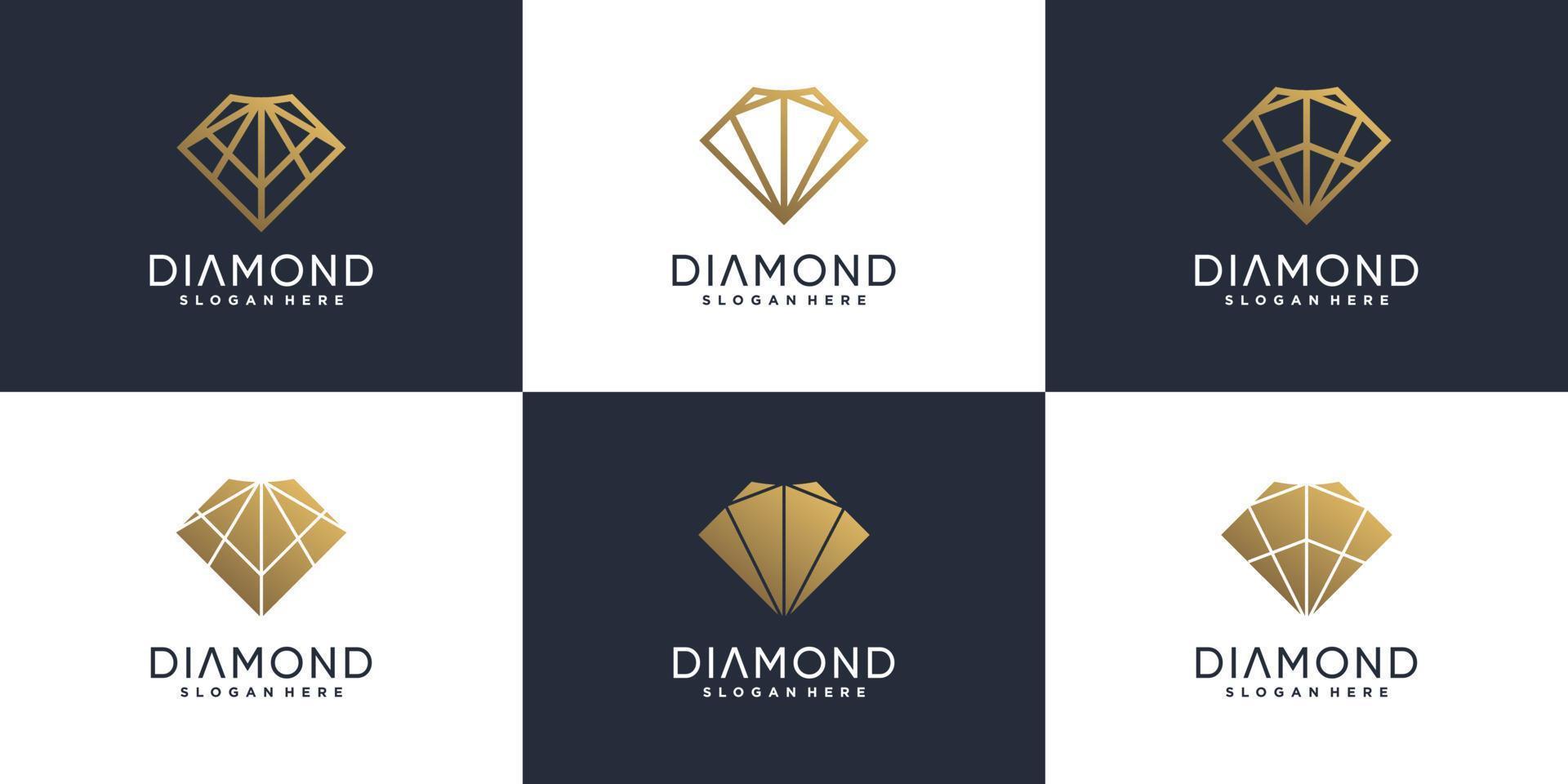 Diamond logo collection with modern creative concept Premium Vector