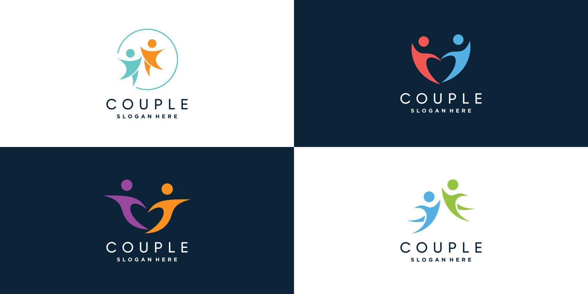 Couple logo collection with modern unique concept Premium Vector