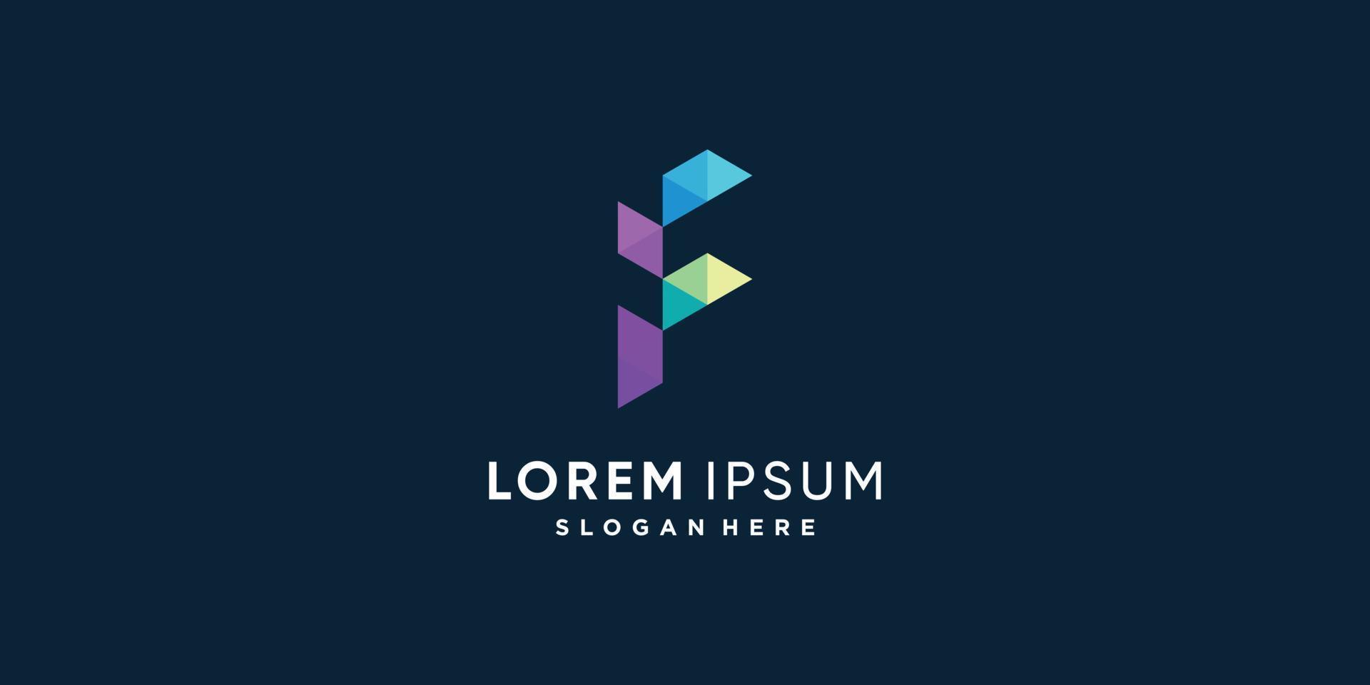 colección de logotipos f con concepto de elemento creativo premium vector parte 6