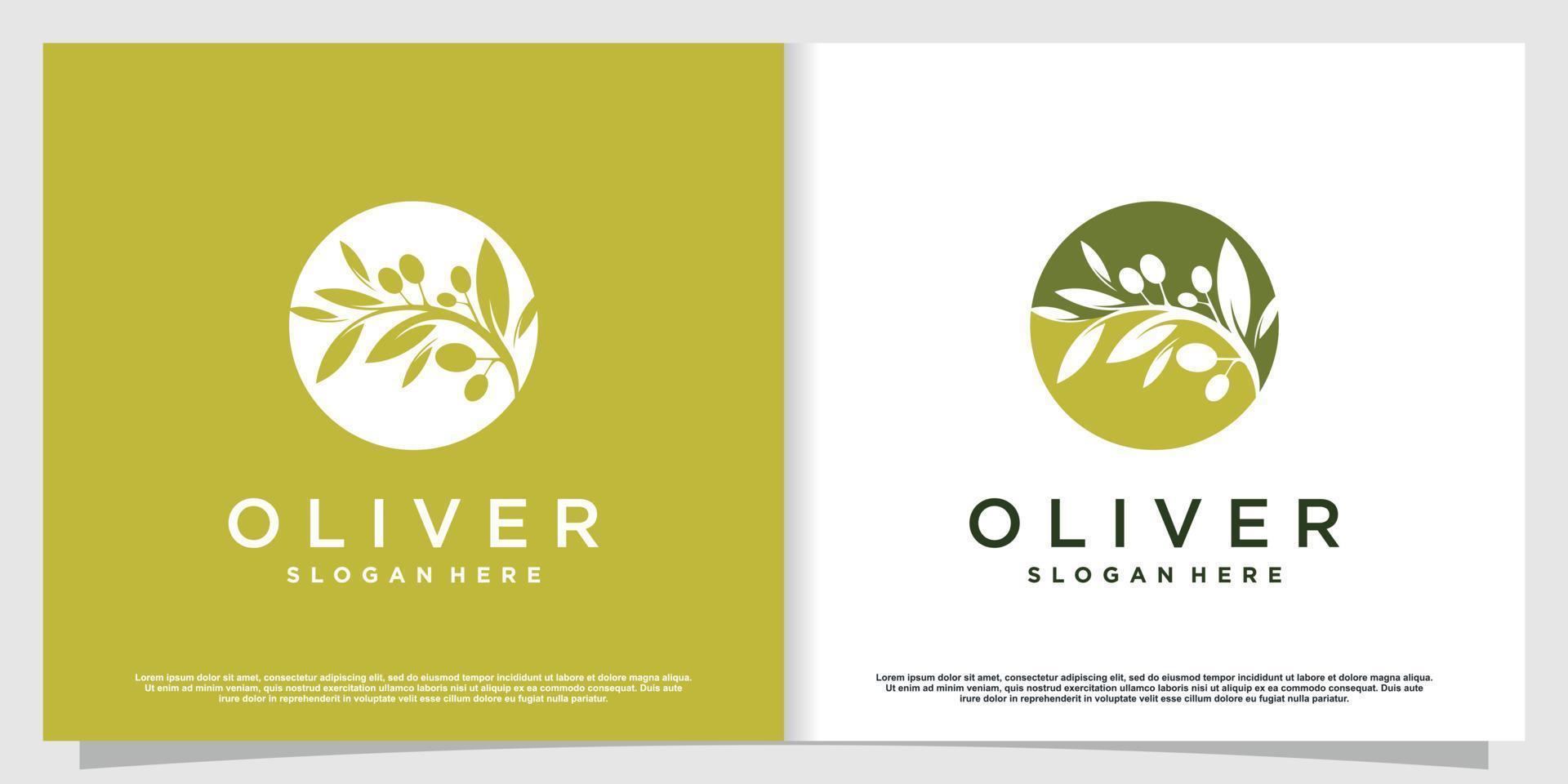 logotipo de oliva con elemento creativo moderno premium vector parte 4