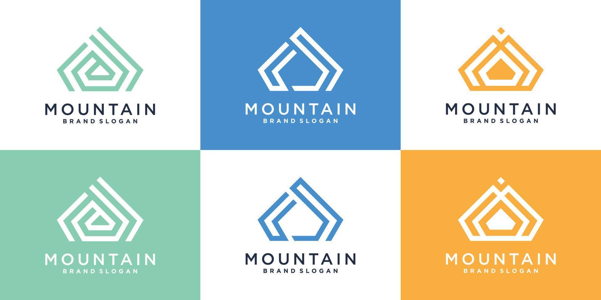 Mountain logo collection with modern simple and minimalist concept Premium Vector part 2