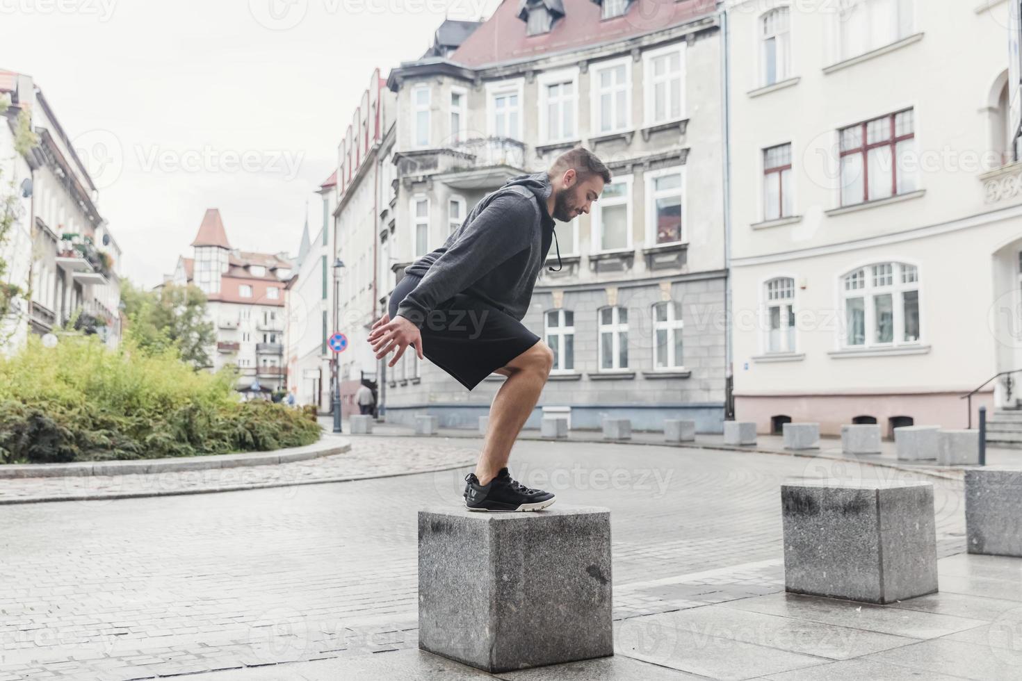 Endurance training in an urban space. photo