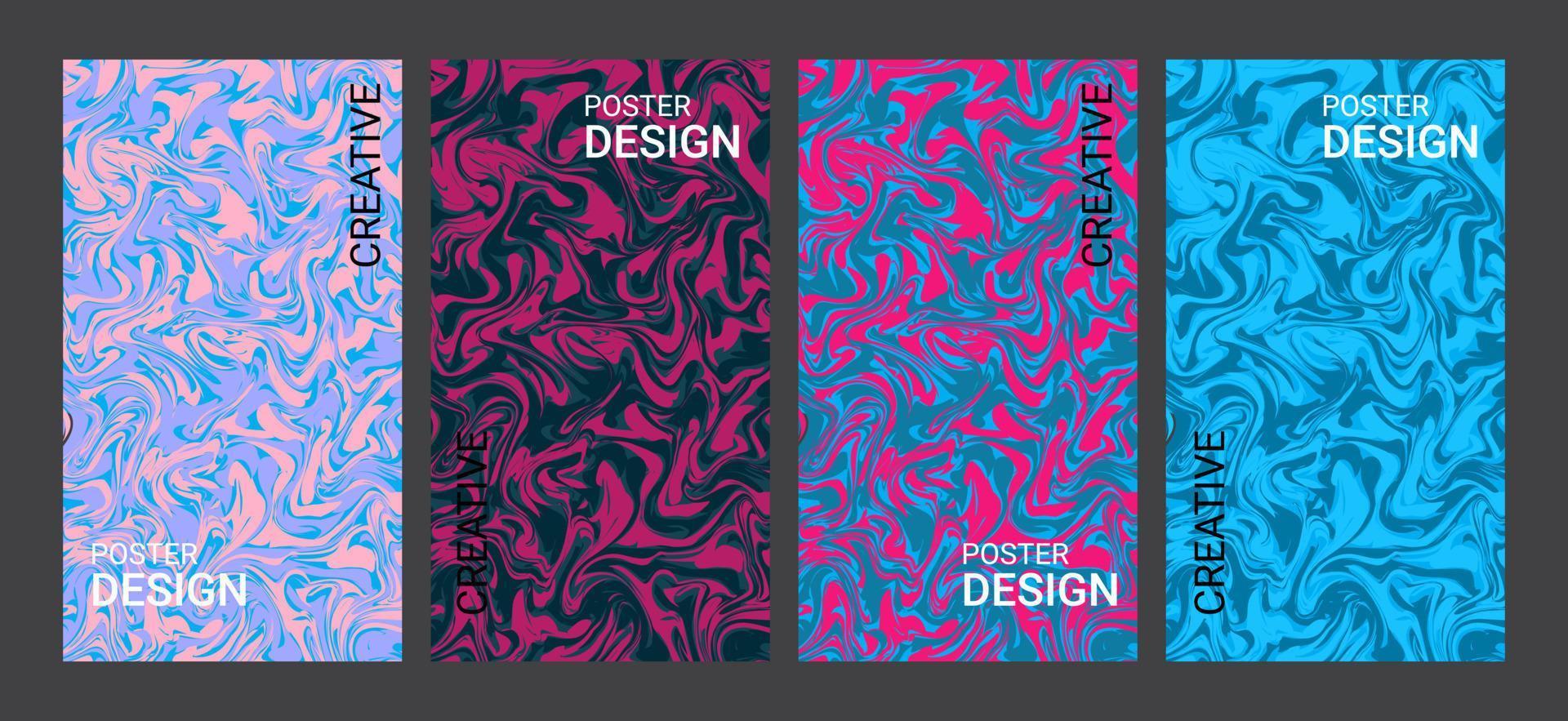 portada de mármol líquido y plantilla de diseño de afiches para diseño, redes sociales y revista vector