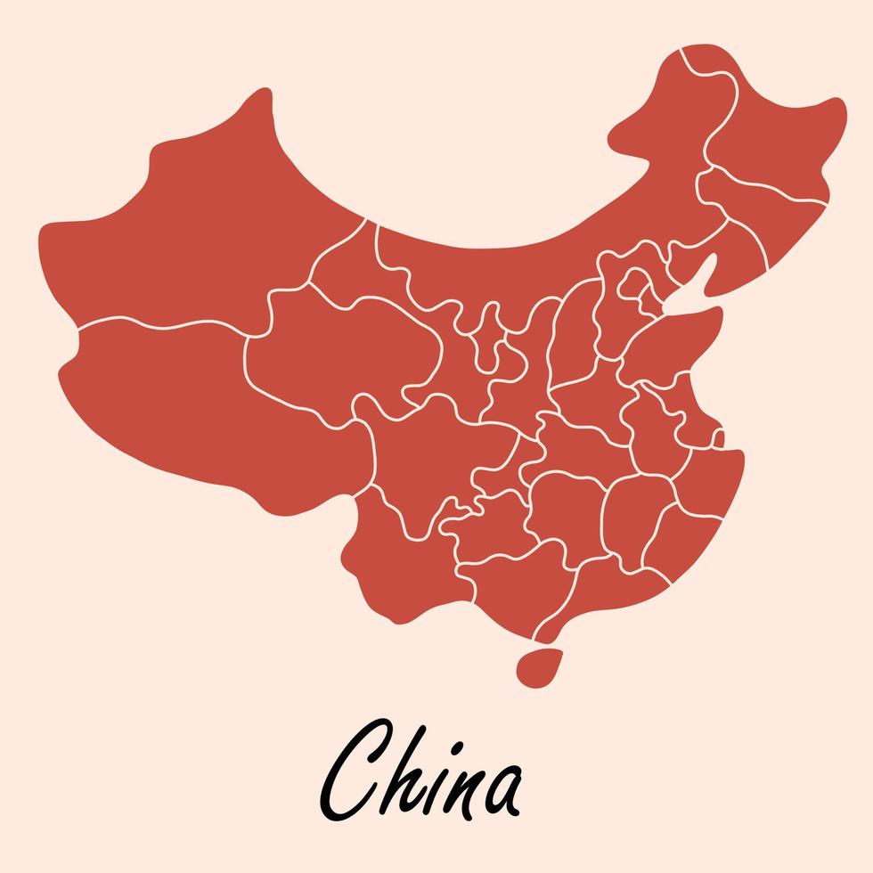 Doodle freehand drawing of China map. vector