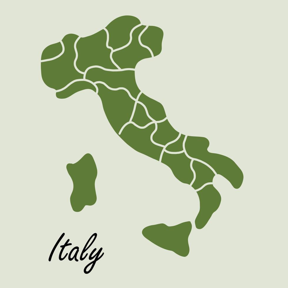 dibujo a mano alzada del mapa de Italia. vector