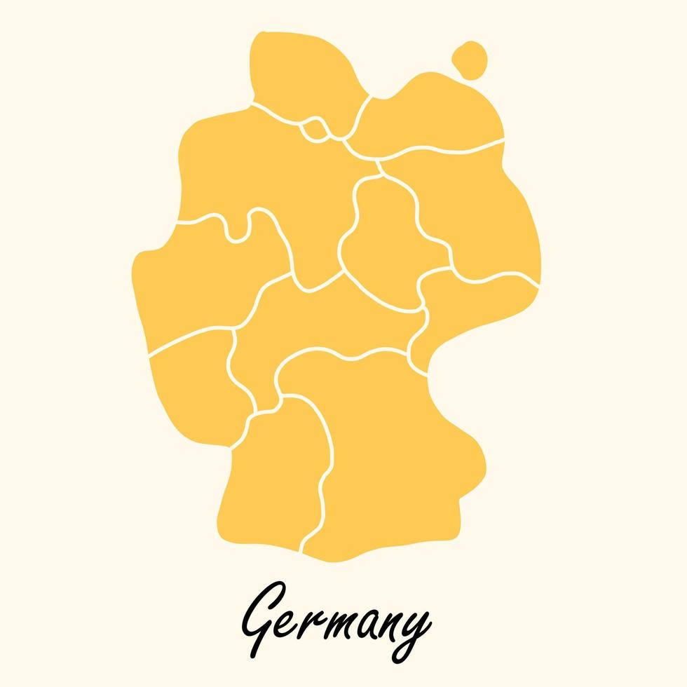 Doodle dibujo a mano alzada del mapa de Alemania. vector