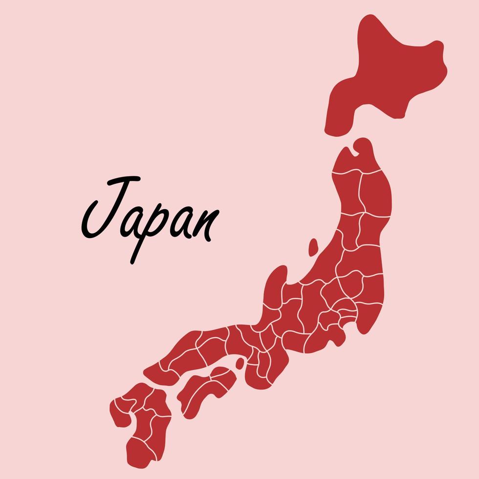 Doodle freehand drawing of Japan map. vector