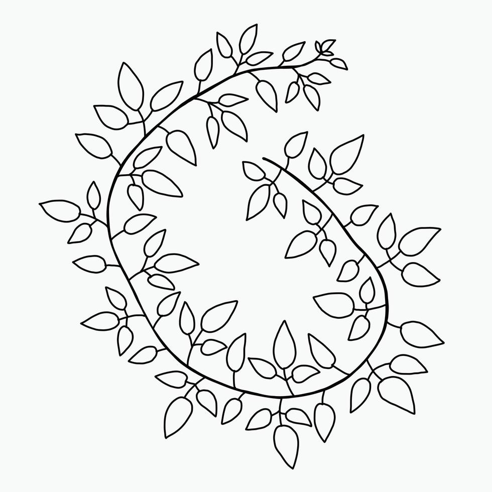 Simplicity ivy freehand drawing flat design. vector