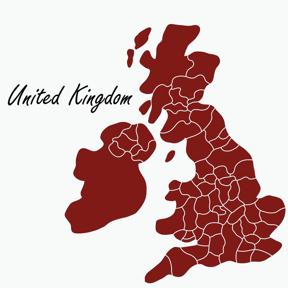 Doodle freehand drawing of United Kingdon map. vector