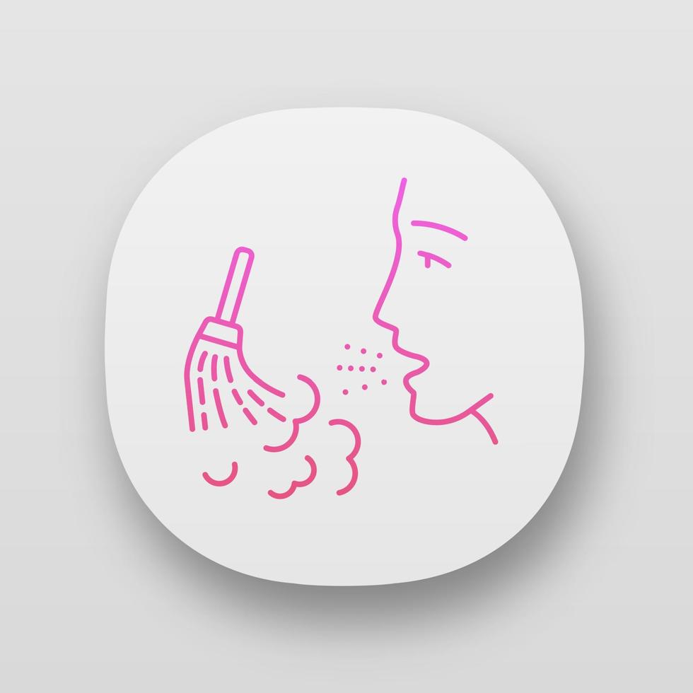 Dust allergy app icon. Airborne allergen source. Allergic reaction of immune system. Respiratory disease. UI UX user interface. Web or mobile applications. Vector isolated illustrations