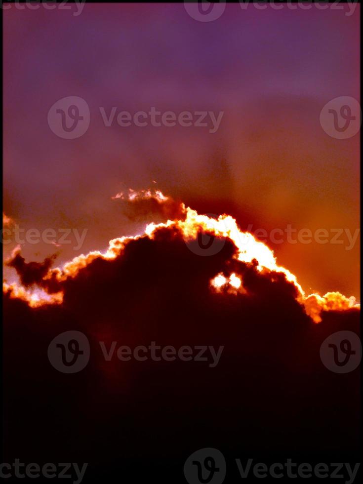 Colorful sky lines with clouds trippy background daydreaming photo