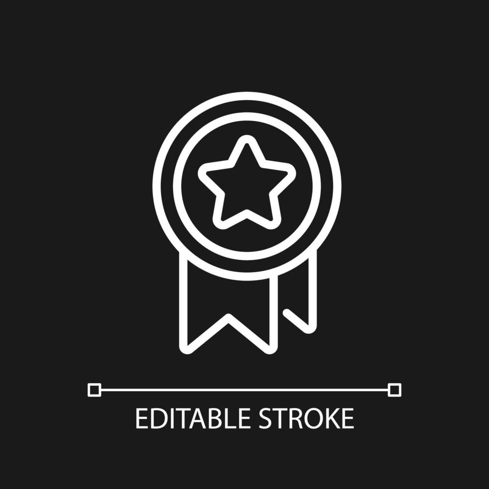 Noncash bonus pixel perfect white linear icon for dark theme. Incentives. Employee appreciation option. Thin line illustration. Isolated symbol for night mode. Editable stroke. vector