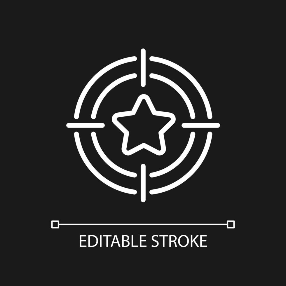Bonus hunting pixel perfect white linear icon for dark theme. Incentive to customer. Casino promotion. Thin line illustration. Isolated symbol for night mode. Editable stroke. vector