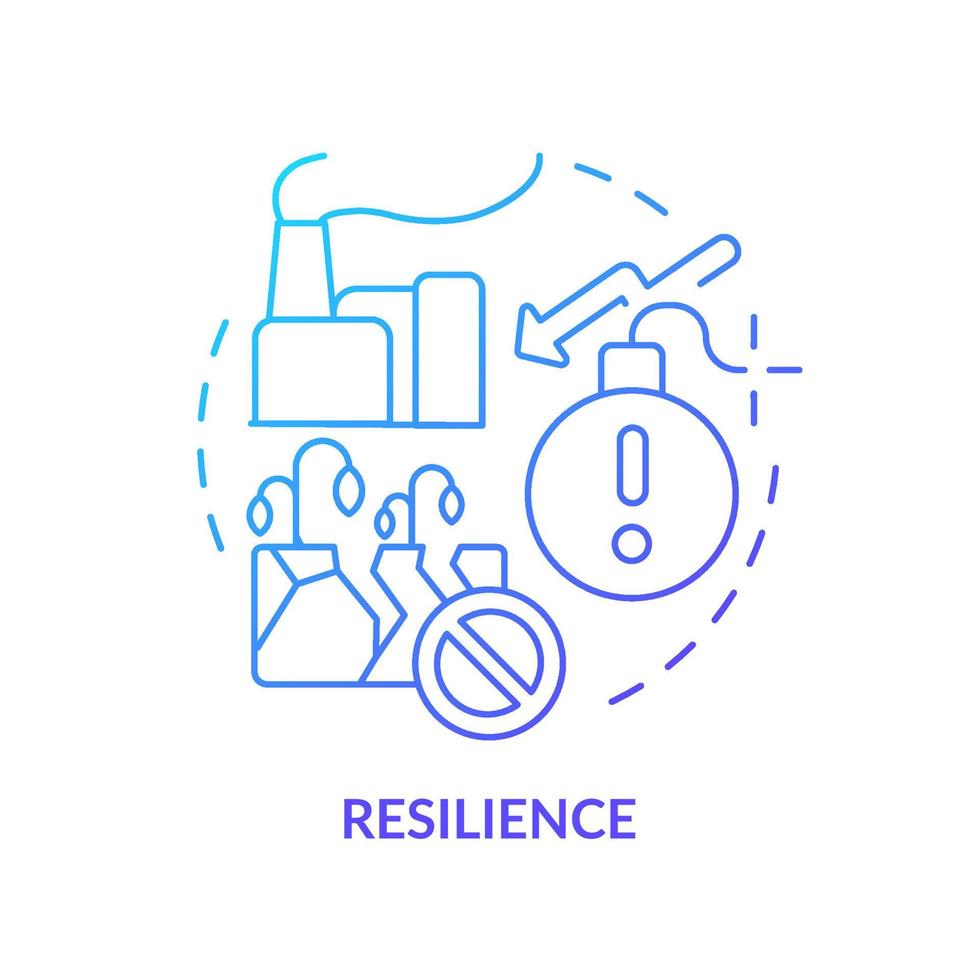 Resilience blue gradient concept icon. Sustainable land management practice abstract idea thin line illustration. Agricultural productivity. Isolated outline drawing. vector