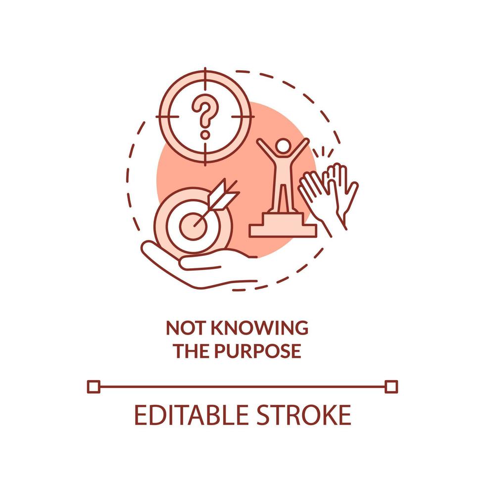 Not knowing purpose terracotta concept icon. Business problem abstract idea thin line illustration. Finding aim. Isolated outline drawing. Editable stroke. vector