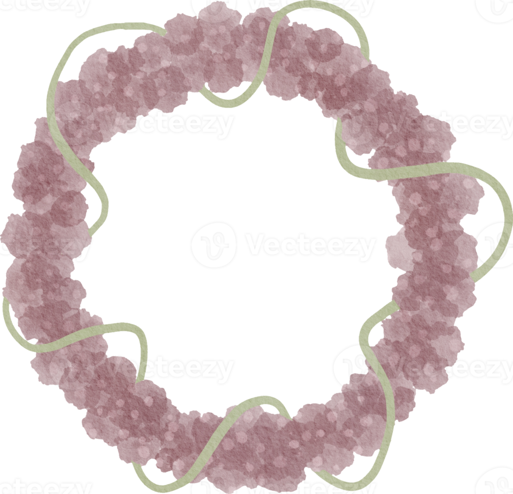 Hand drawn watercolor wreath png