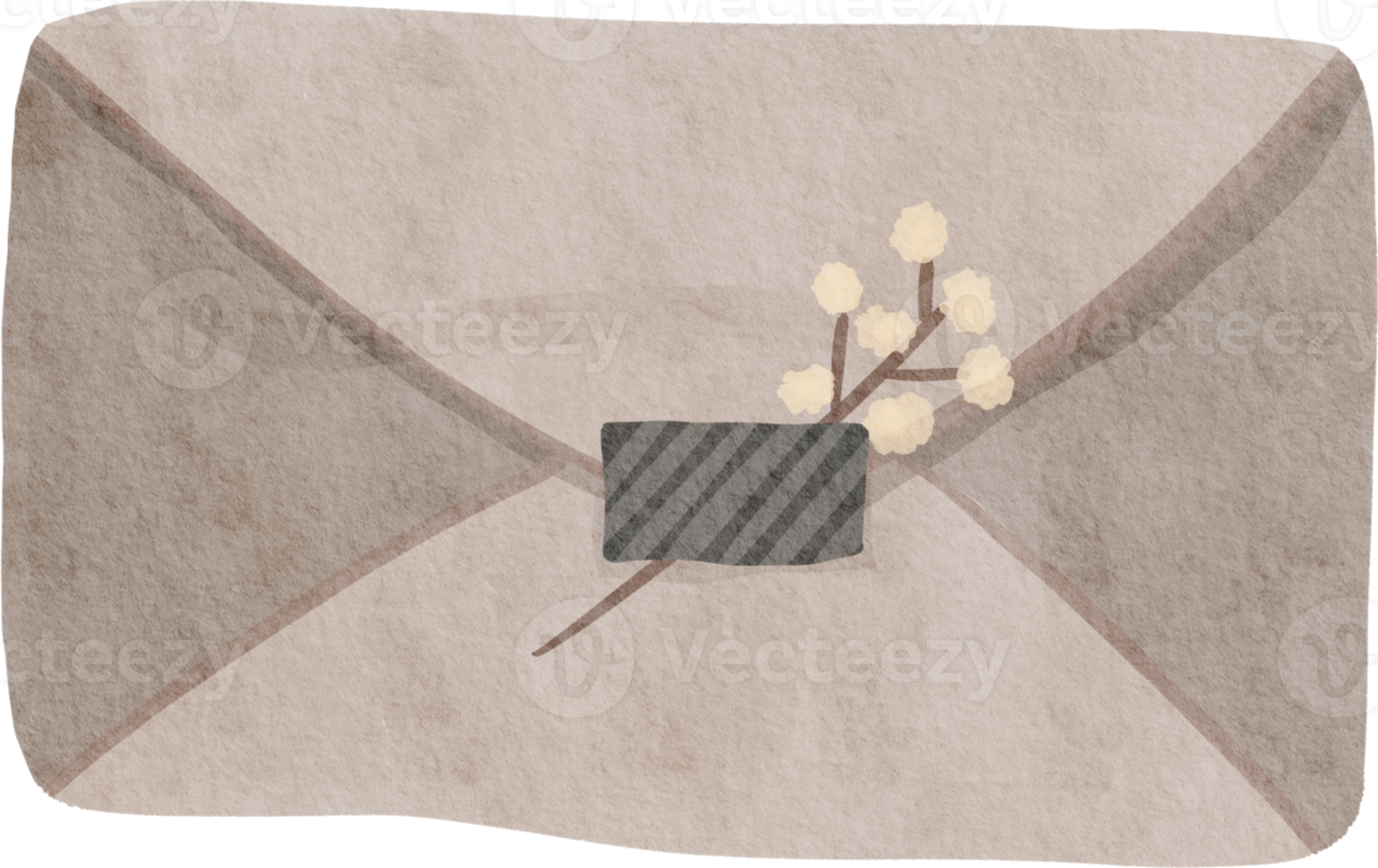 envelope desenhado à mão em aquarela png