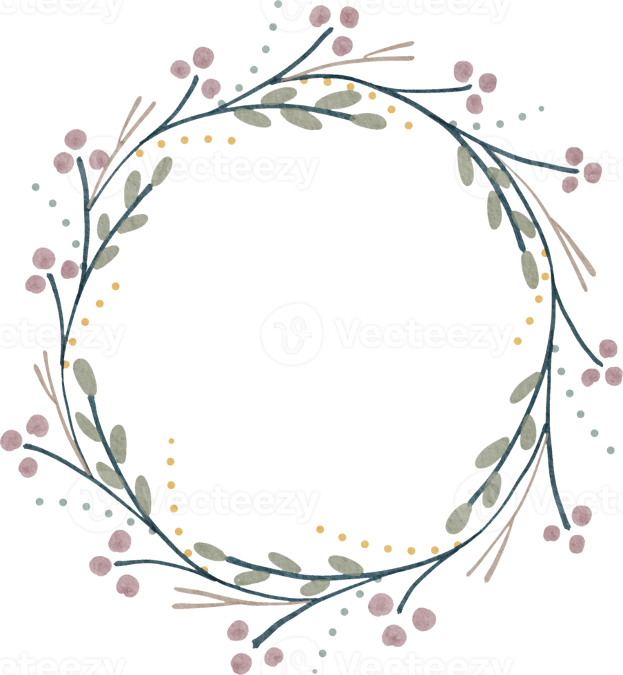 watercolor wreath cute png