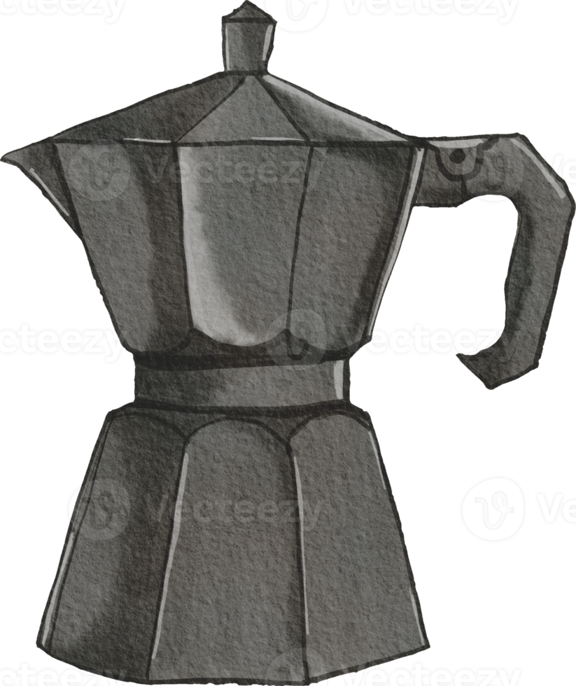 Hand drawn moka pot png