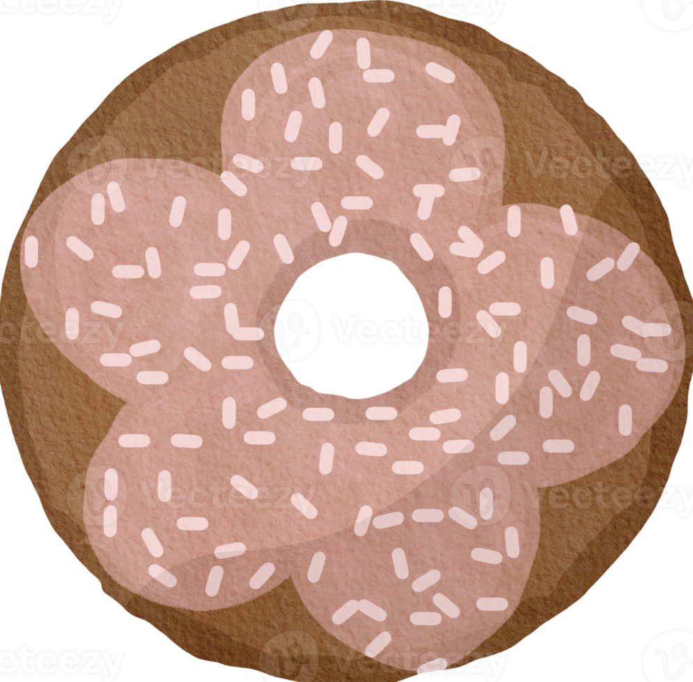 Watercolor Donut cute png