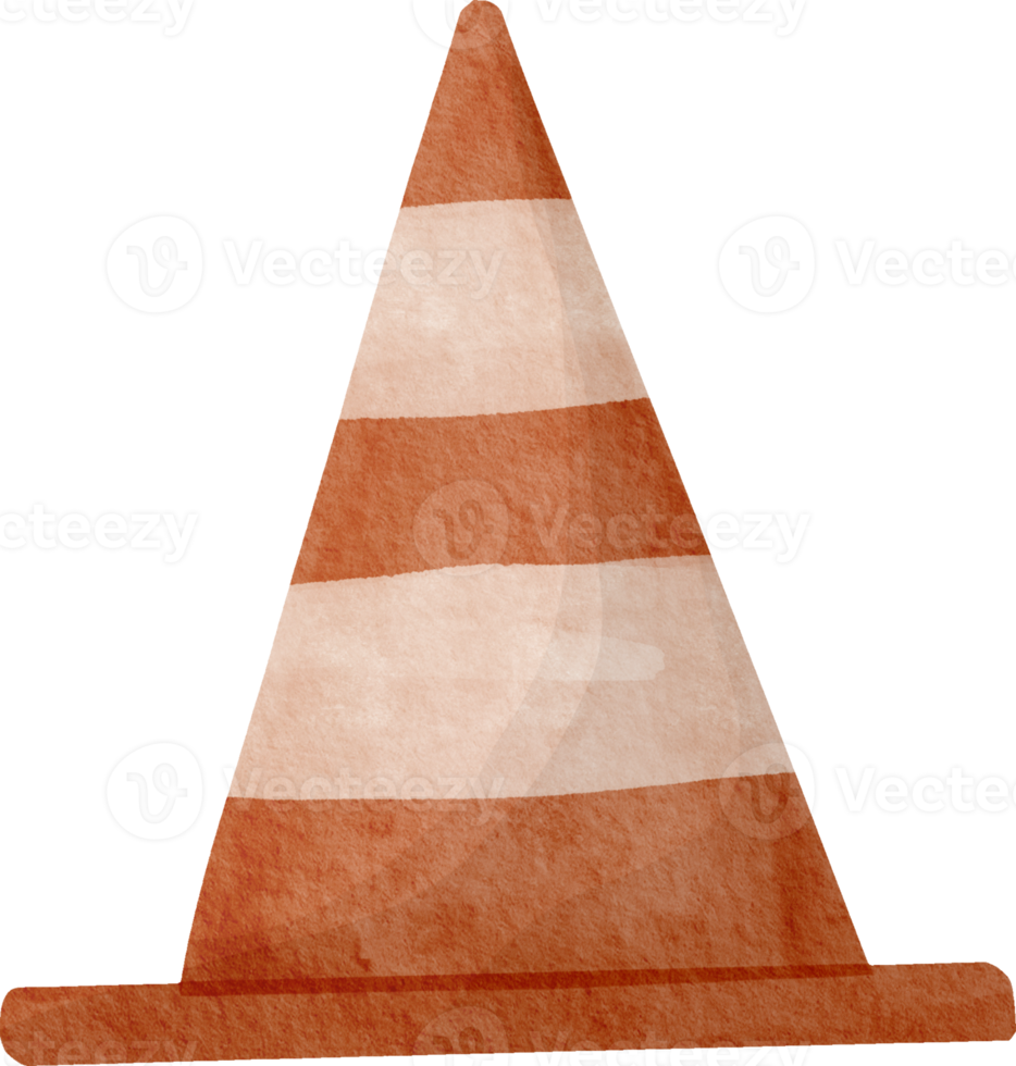 Traffic cone watercolor png