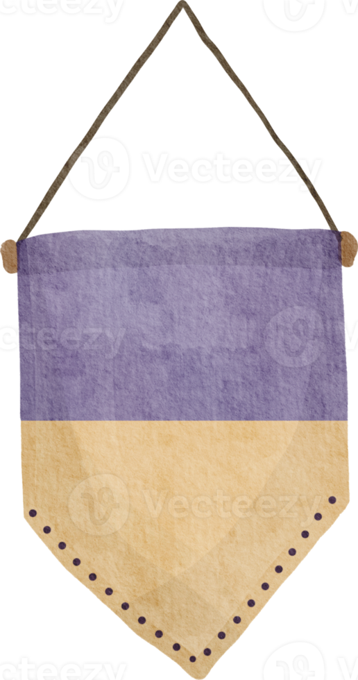 Watercolor flag pennant png