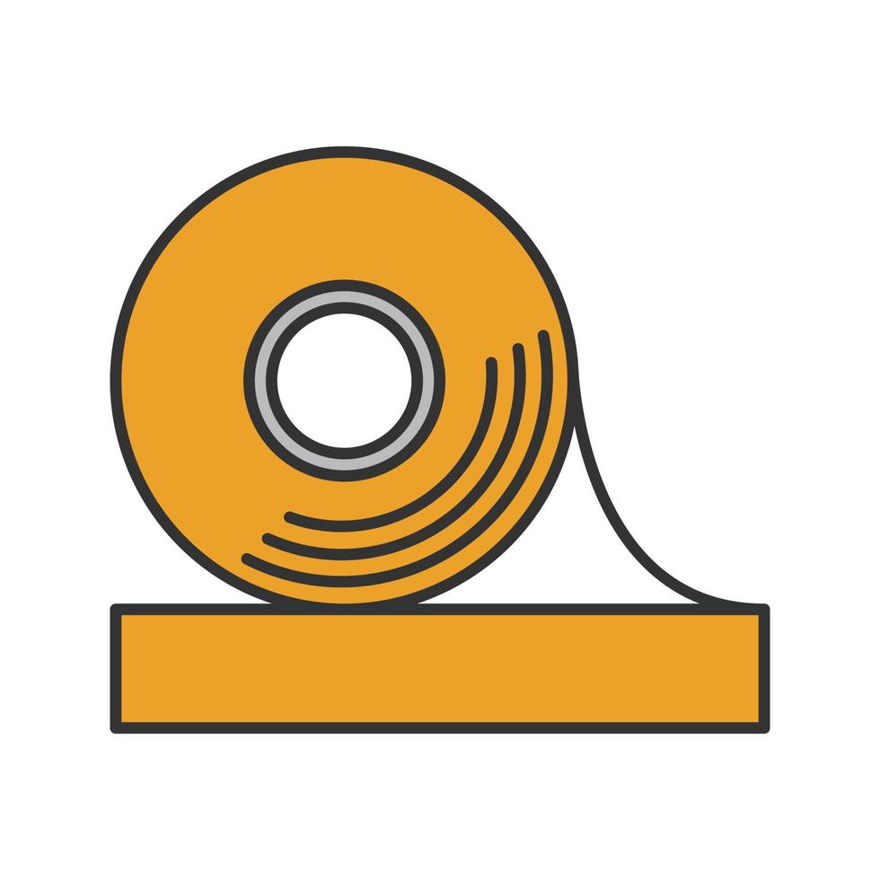 Adhesive tape roll color icon. Insulating and electrical tape. Isolated vector illustration