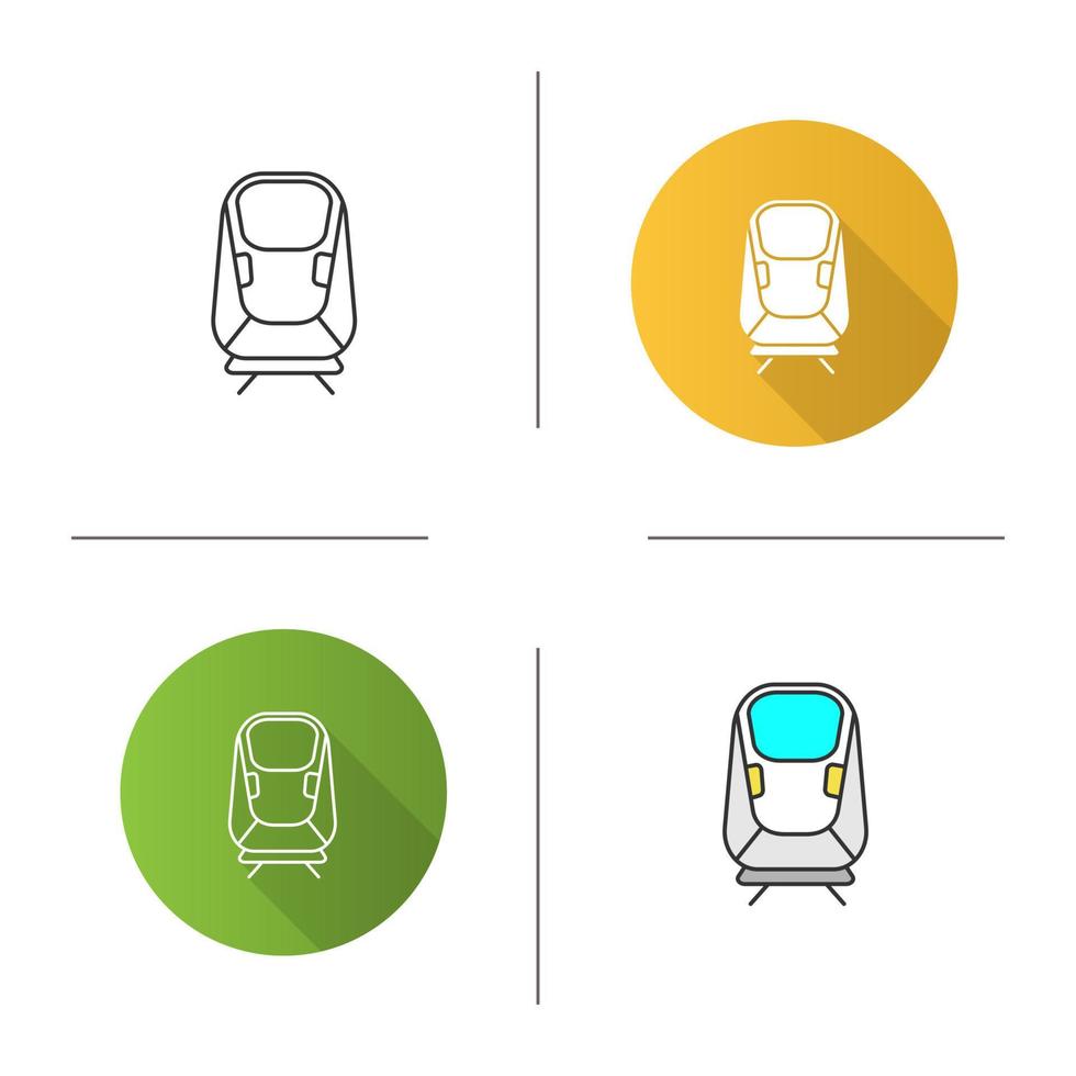 icono transrápido. levitación magnética tren monorraíl de alta velocidad. Diseño plano, estilos lineales y de color. ilustraciones de vectores aislados