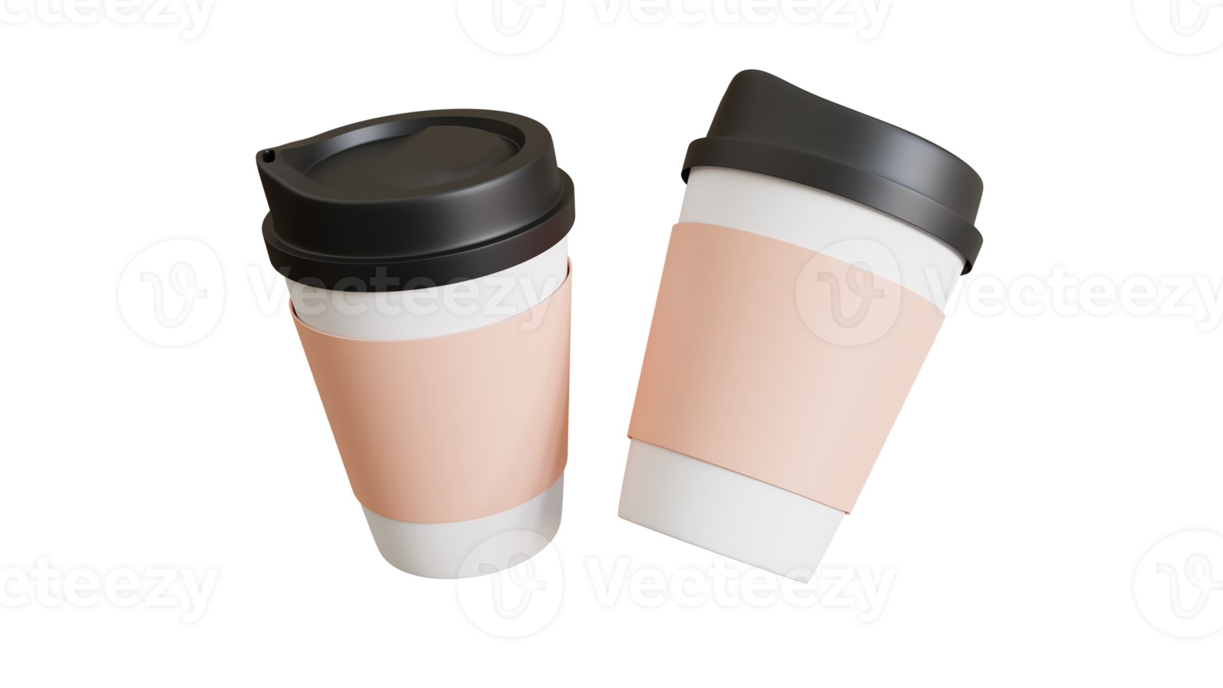 Realistic plastic coffee cup. Clear plastic cup mockup for coffee