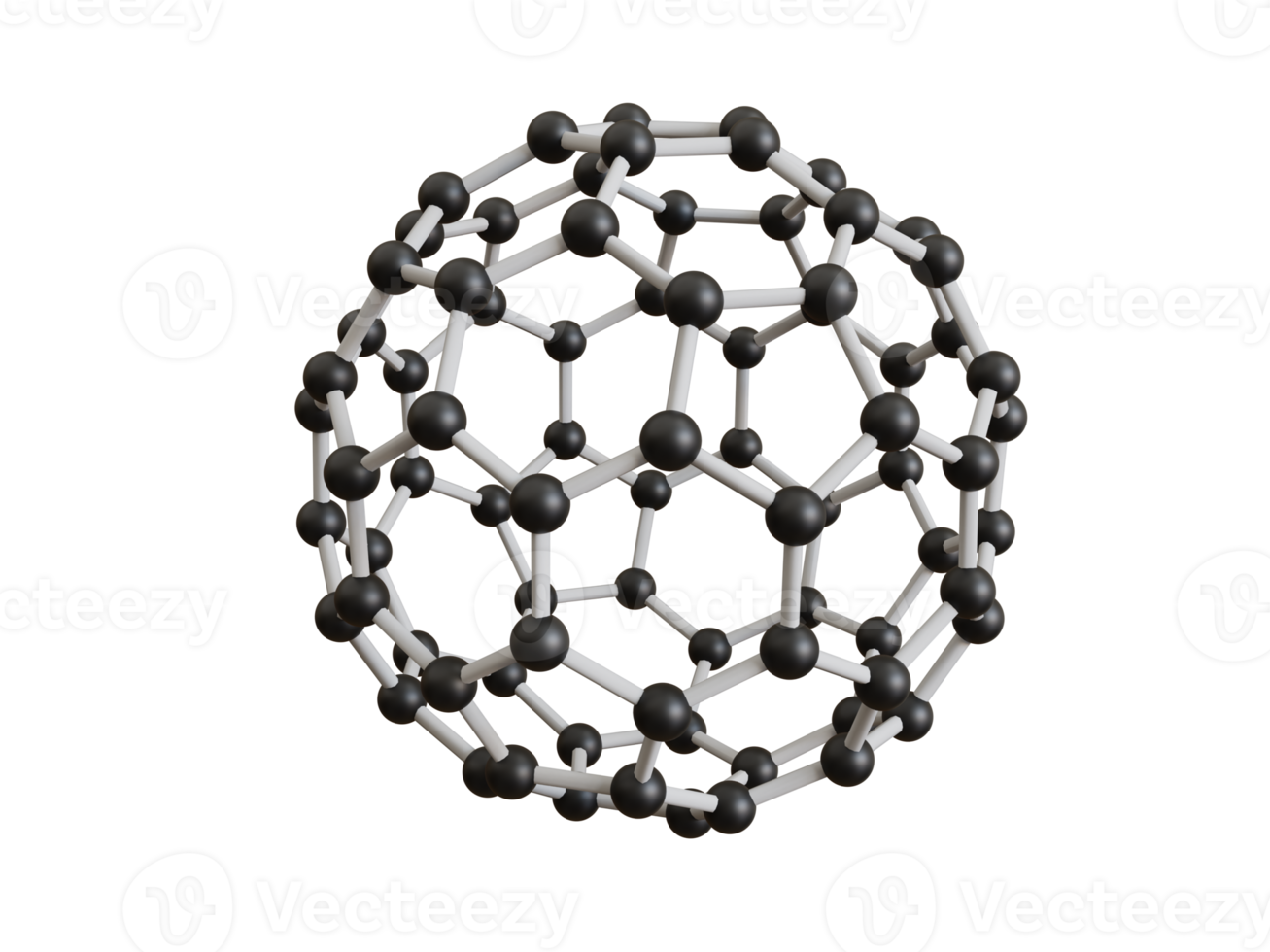 molekül- und buckyballstruktur, biotechnologiekonzept png