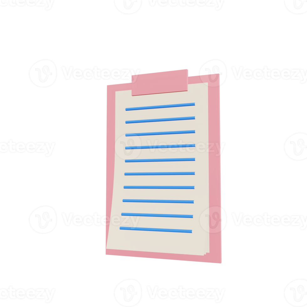 Clipboard with sheets of paper png