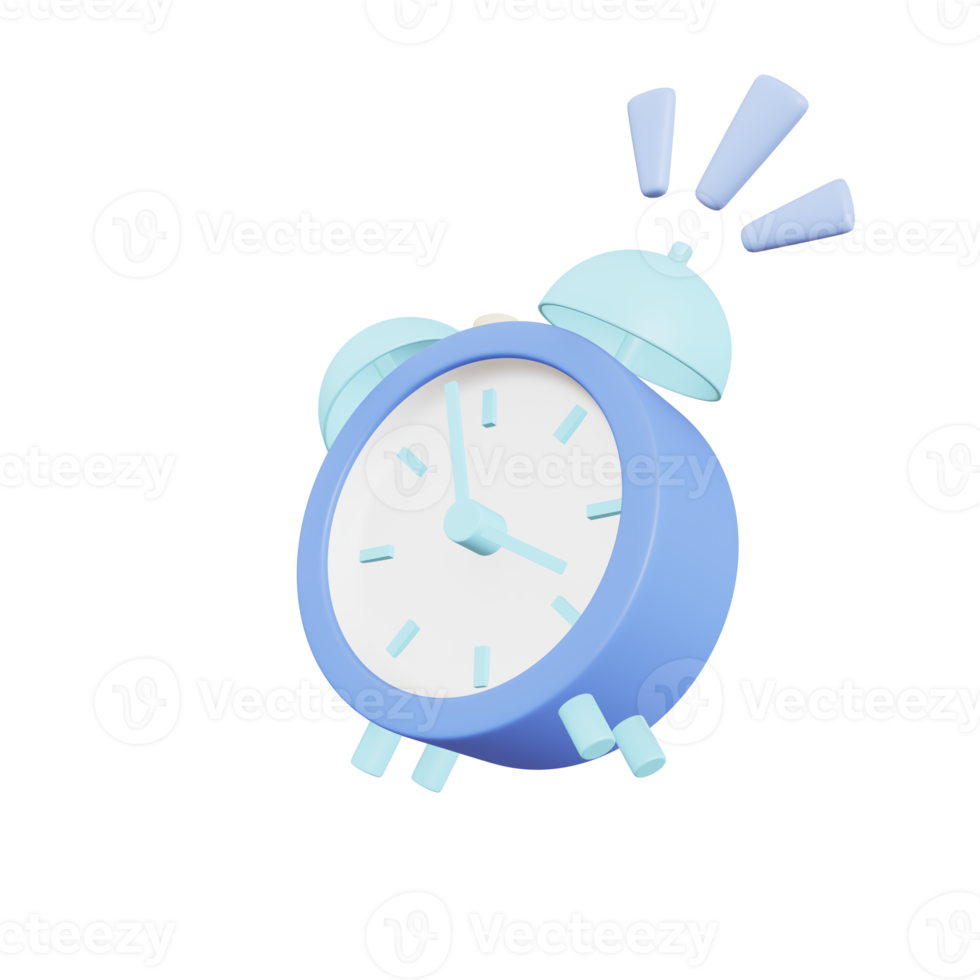 3d alarm clock icon. Simple 3d illustration. png