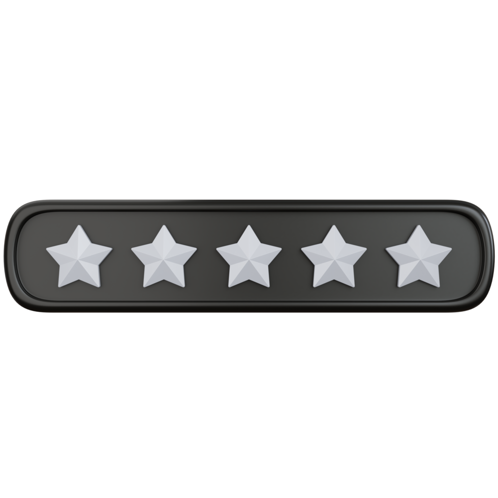 3d rendering gold star rating without star filled isolated png