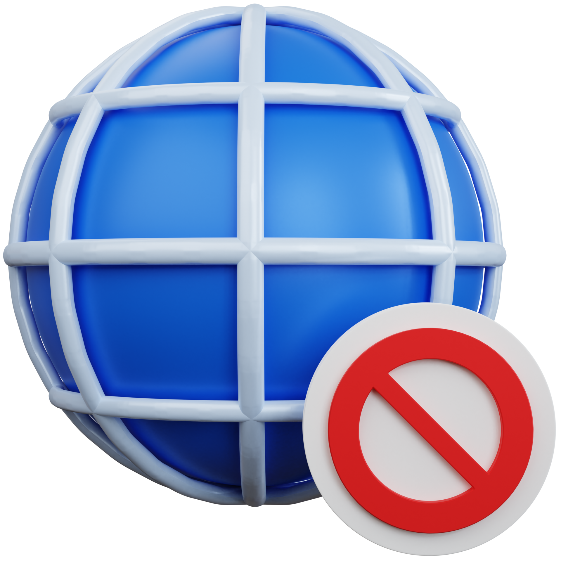 3d rendering block with prohibition sign isolated 9369029 PNG