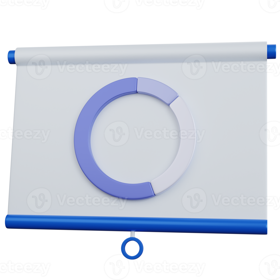 3d rendering Illustrations presentation with round graph statistics isolated png