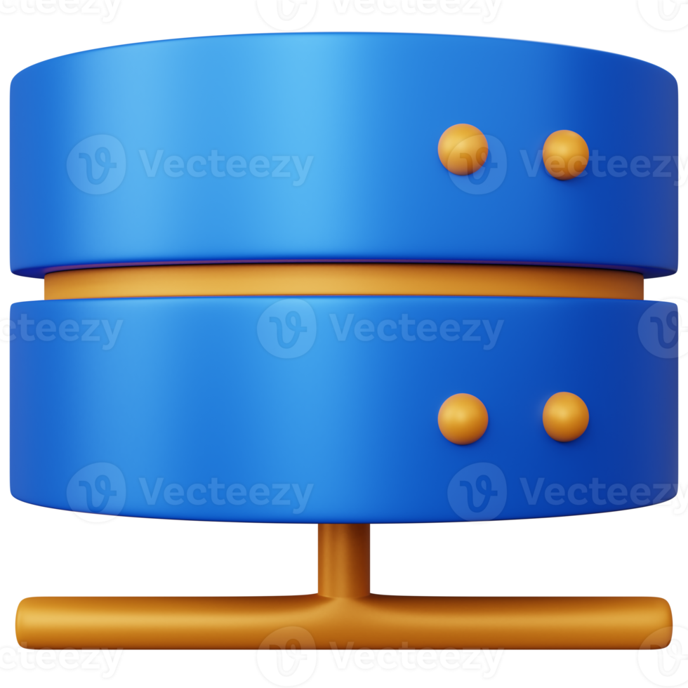 3d rendering illustration blue database connection isolated png